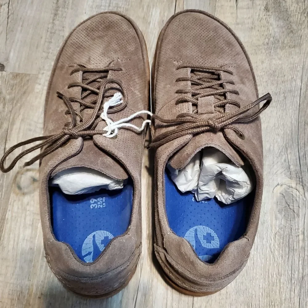 Birkenstock New with Box Honnef Low Gray Taupe Suede Leather Regular Size 39 - Picture 6 of 8